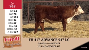 Lot #947 - FH 417 ADVANCE 947 LC