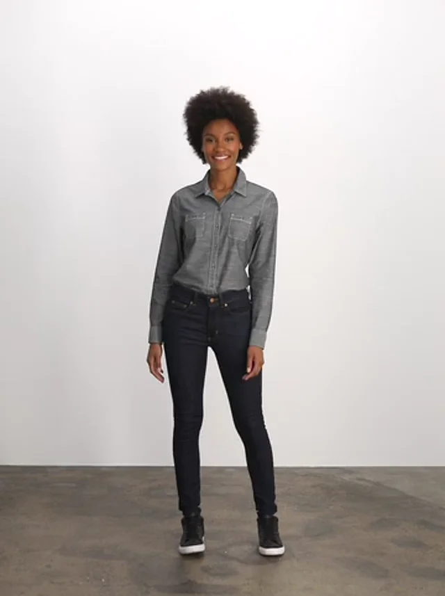 11381 Women's Long-Sleeve Slub Chambray Shirt from Aramark