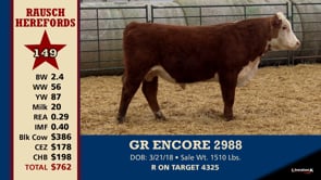 Lot #149 - GR ENCORE 2988