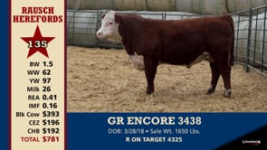 Lot #135 - GR ENCORE 3438