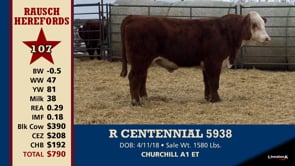 Lot #107 - R CENTENNIAL 5938