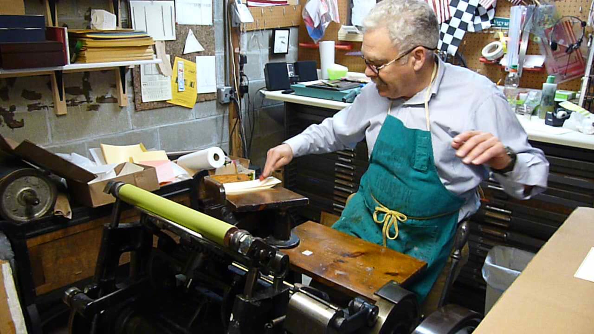 Dave Elovich prints on the C&P