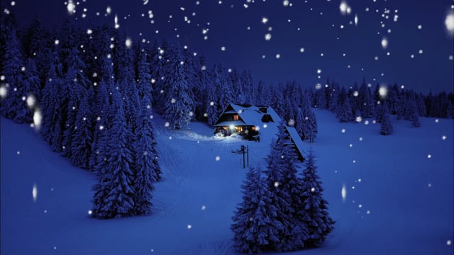 Winter, Snow, Night, Holidays, House