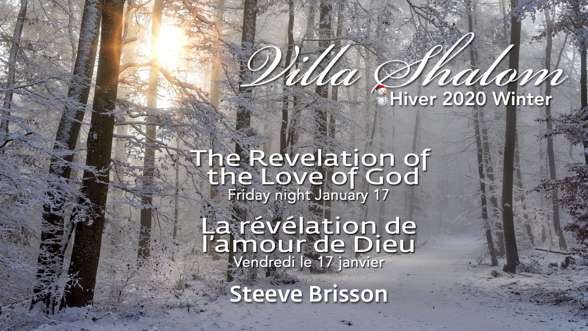 2020-01-18 - La révélation de l'amour de Dieu