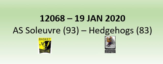 N2H 12068 AS Soleuvre (93) - Hedgehogs Bascharage (83) 19/01/2020