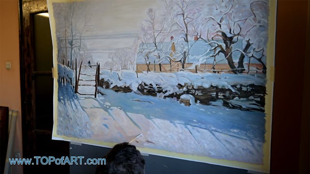 Monet | The Magpie | Painting Reproduction Video | TOPofART