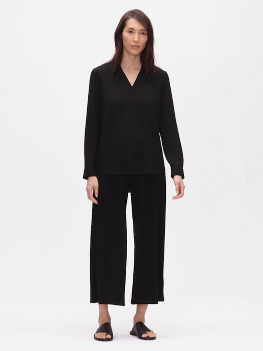 EILEEN FISHER TENCEL™ Ponte Cropped Wide-Leg Pants