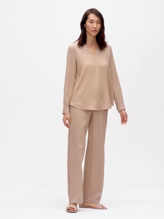 Silk Georgette Crepe V-Neck Top | EILEEN FISHER Silk Georgette Crepe V-Neck Top | EILEEN FISHER