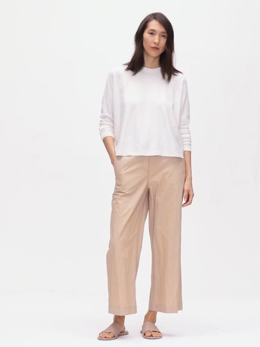 Organic Cotton Steel Wide-Leg Pant