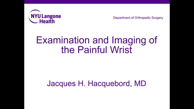 Wrist Pain Evaluation and Treatment – Orthopedic Webinar Series