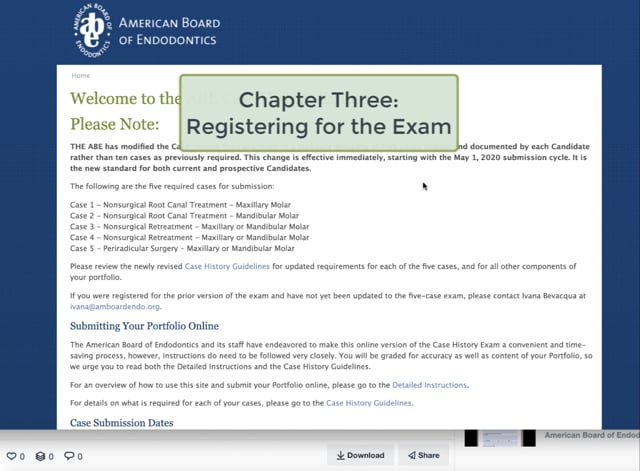 C. Chapter Three - Registering for the Digital Case History Exam