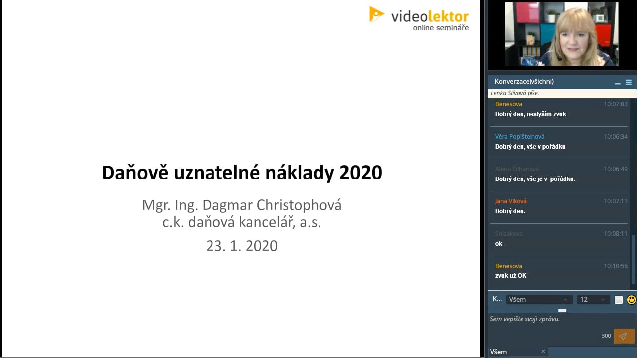 Daňově uznatelné náklady 2020