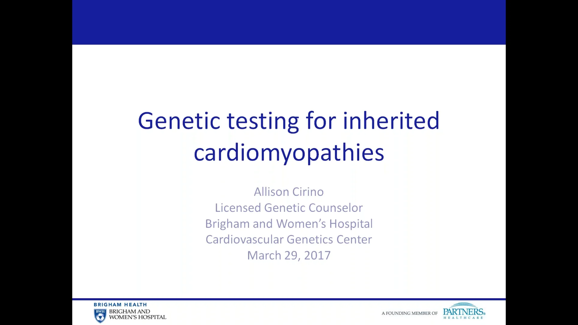 Genetic Testing for Cardiomyopathy Families on Vimeo