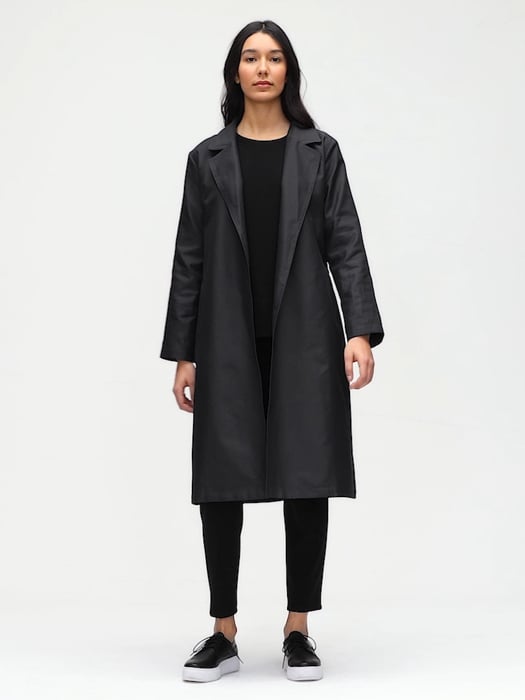 Recycled Polyester Twill Trench Coat | EILEEN FISHER