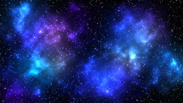Realistic Starry Sky With Blue Glow. Shining Stars Dark Sky. Background,  Wallpaper. Night Sky, Dark Blue Outer Space With Bright Stars. Shining Stars  In Space. Night Houses, Street, Town, City. Royalty Free
