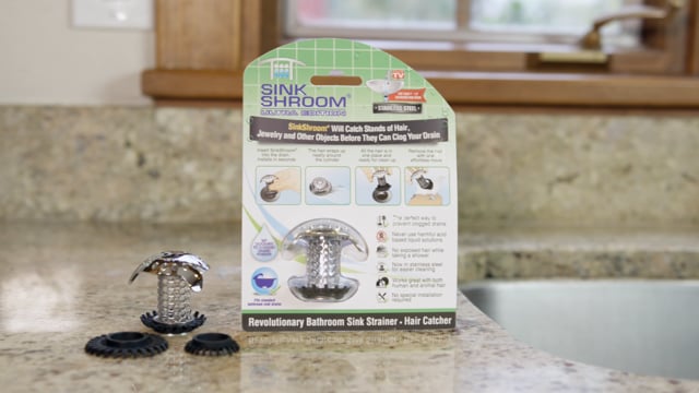 SinkShroom Ultra 2 Pack // Revolutionary Bathroom Sink Drain Protector Hair Catcher video thumbnail