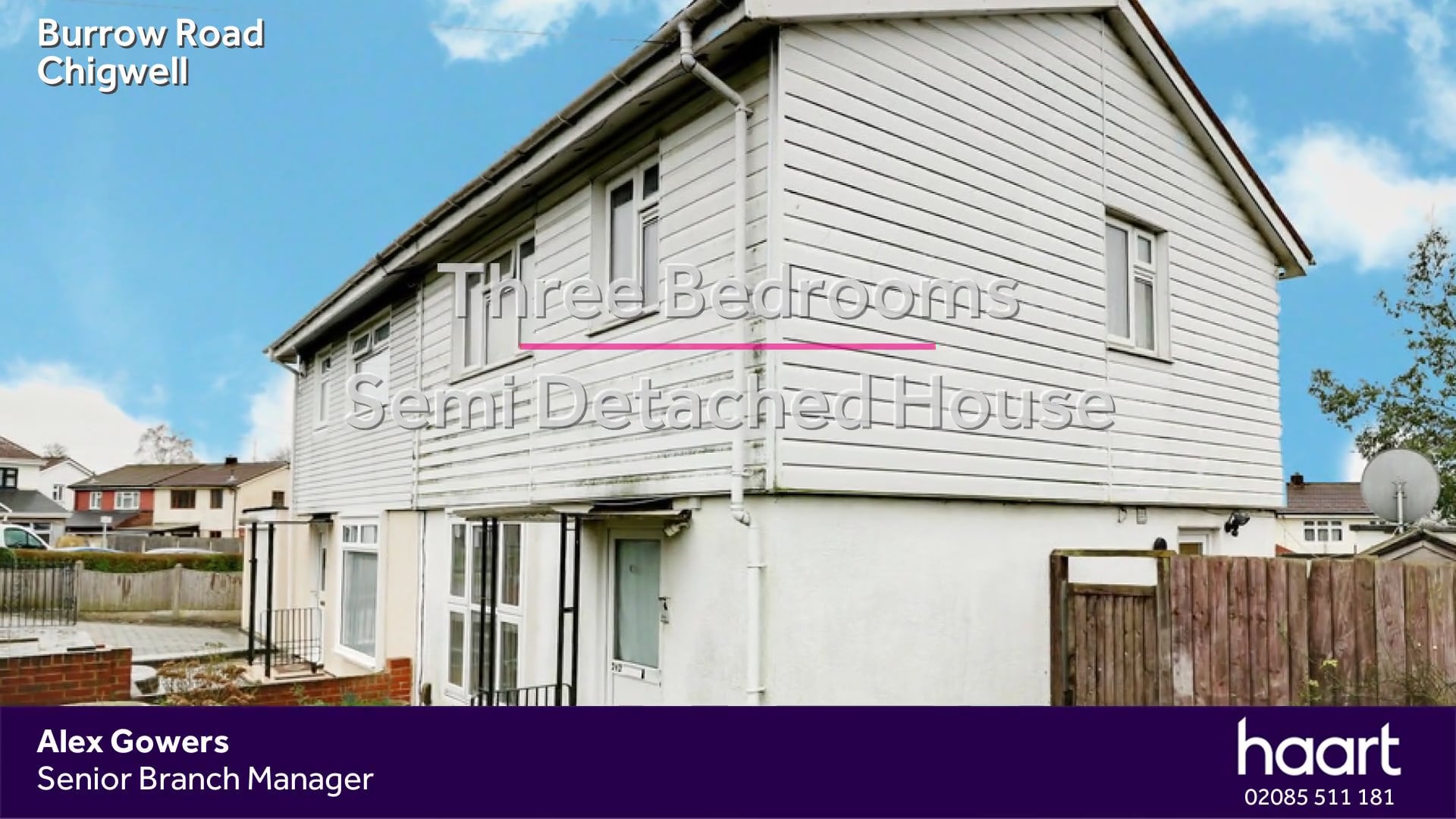 Chigwell, 3 Bed SemiDetached House in Burrow Road, Chigwell on Vimeo