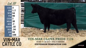 Lot #111 - VIN-MAR CLOVA PRIDE 7176