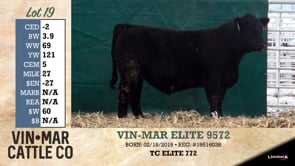 Lot #19 - VIN-MAR ELITE 9572