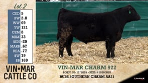 Lot #2 - VIN-MAR CHARM 922