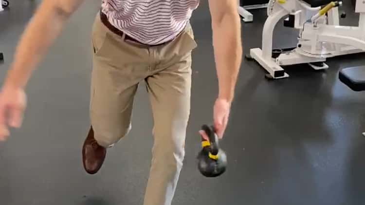 Single Leg Deadlift with Kettlebell Hand Off on Vimeo