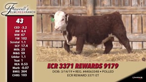 Lot #43 - ECR 3371 REWARDS 9179