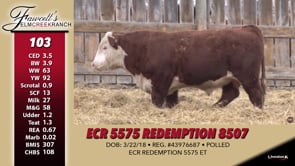 Lot #103 - ECR 5575 REDEMPTION 8507