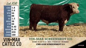 Lot #106 - VIN-MAR SCREENSHOT 835