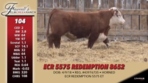 Lot #104 - ECR 5575 REDEMPTION 8652