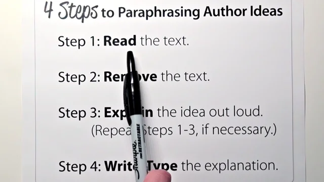 when paraphrasing a reader