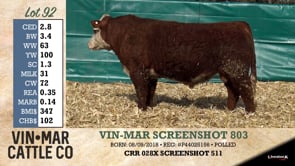 Lot #92 - VIN-MAR SCREENSHOT 803