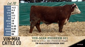 Lot #78 - VIN-MAR PIONEER 821