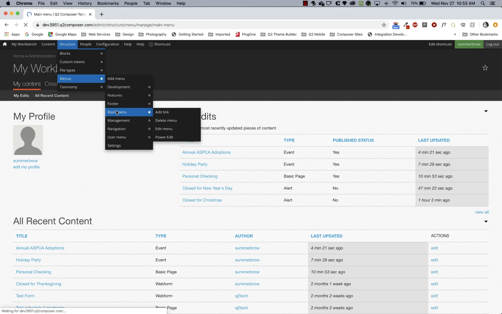 Editing Menus on Vimeo