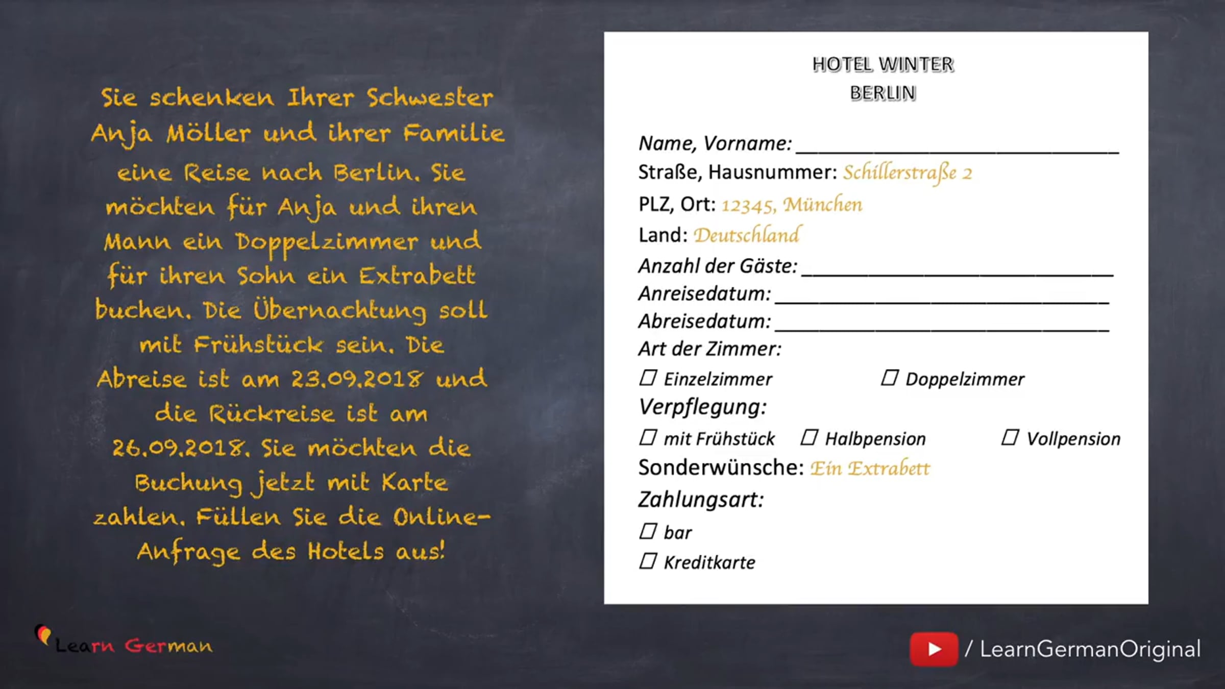 A1 - Lesson 61 - Formular ausfüllen - How to fill in a form - Start ...