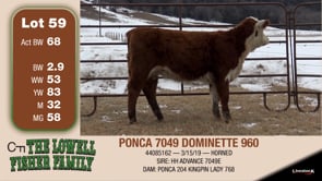 Lot #59 - PONCA 7049 DOMINETTE 960