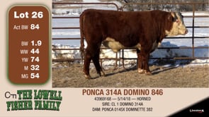 Lot #26 - PONCA 314A DOMINO 846
