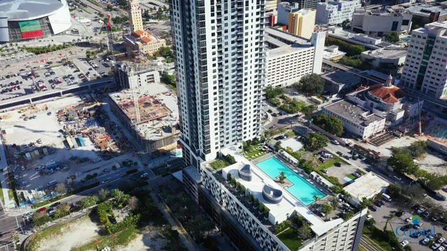 Caoba Downtown Miami Highrise Luxury Apartments View of City in Background  Stock Photo - Image of modern, architecture: 162140602
