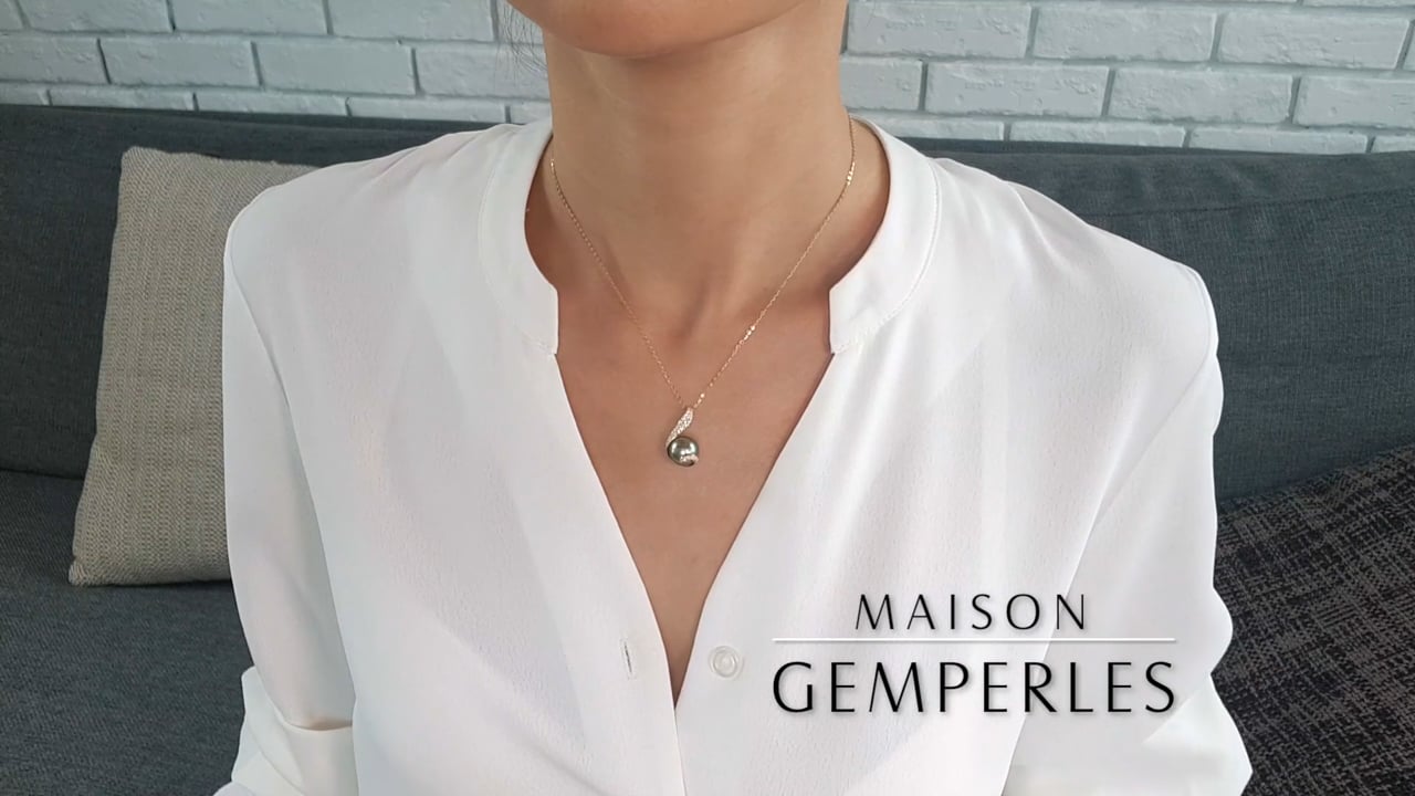 Pendentif Cameron - Or jaune & Perle de Tahiti 10/11mm, GEMME I Gemperles