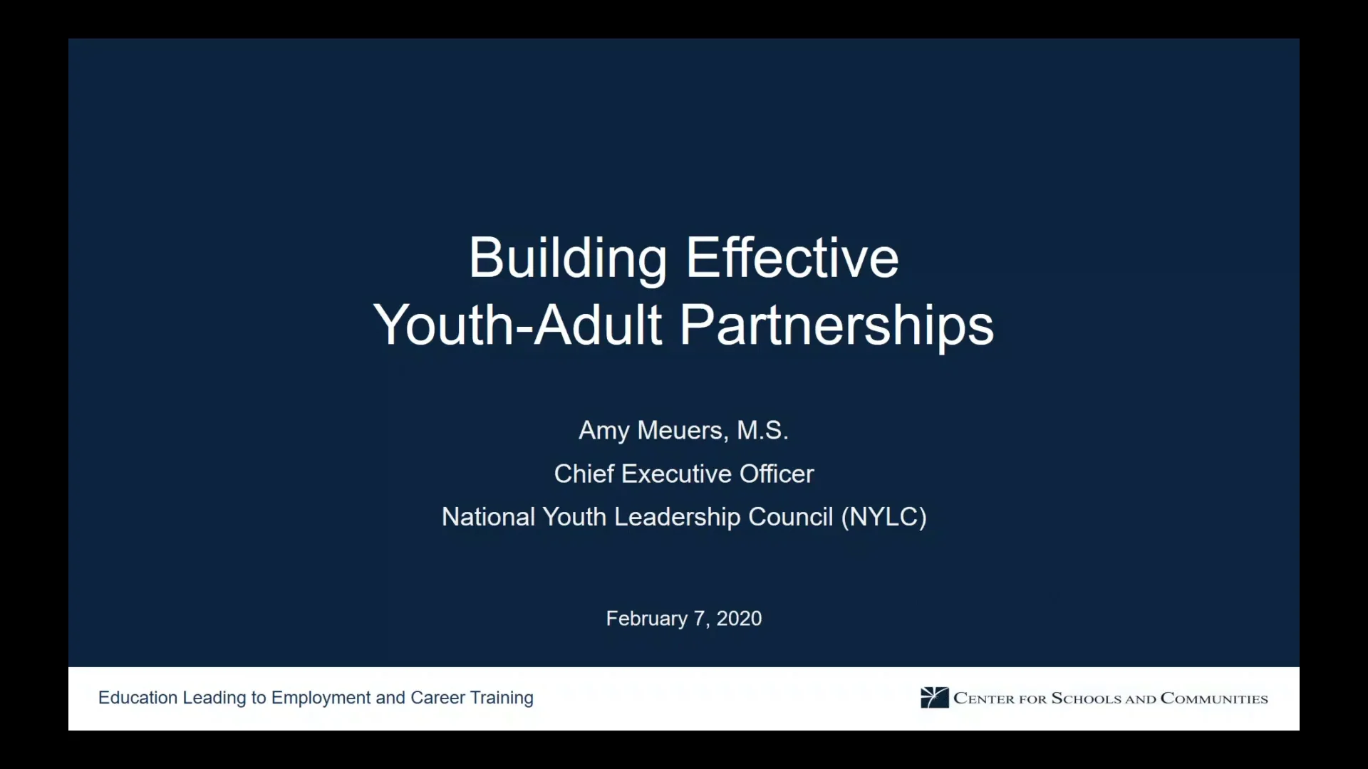 Building Effective Youth-Adult Partnerships