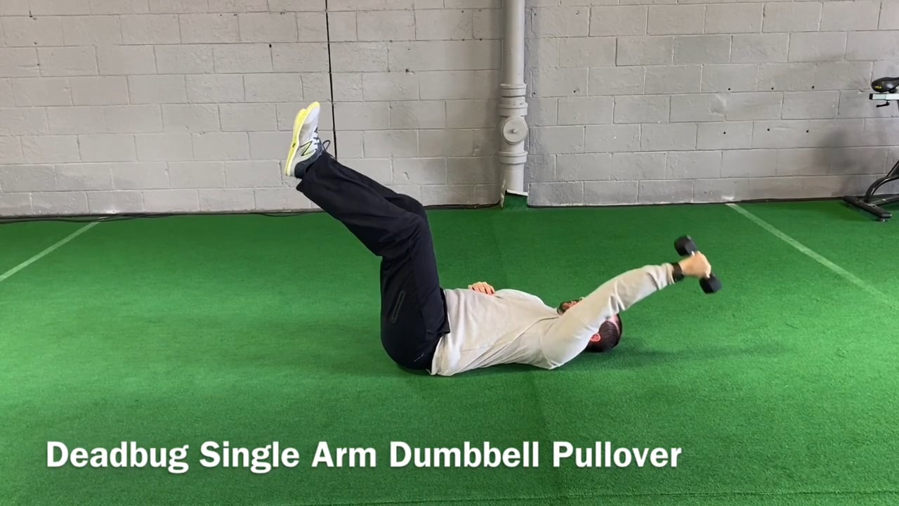 Deadbug Single Arm Dumbbell Pullover