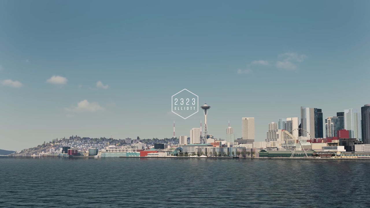 2323 Elliott, Seattle WA — Unico Properties. Office flythrough animation across exterior and workplace amenities.