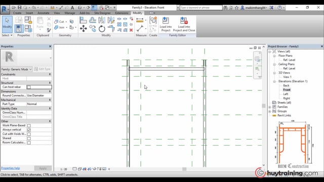 Family giàn giáo bao che trong Revit được sử dụng như thế nào trong lập biện pháp thi công?
