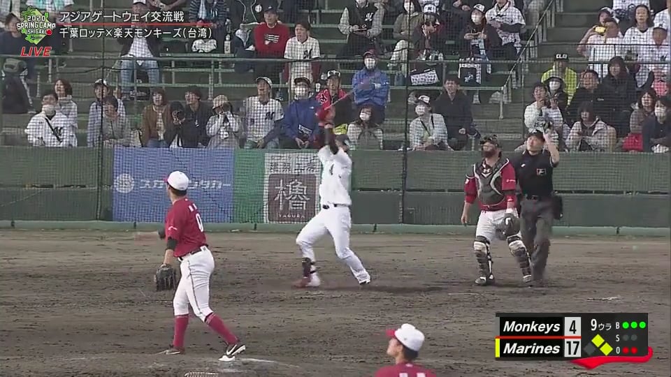 【マリーンズ春季キャンプ】マリーンズ・藤原 豪快なスイングでホームラン!! 2020/2/8