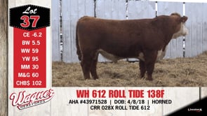 Lot #37 - WH 612 ROLL TIDE 138F