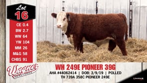 Lot #16 - WH 249E PIONEER 39G