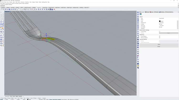 Modeling a SubD fork in the Rhino7 WIP on Vimeo