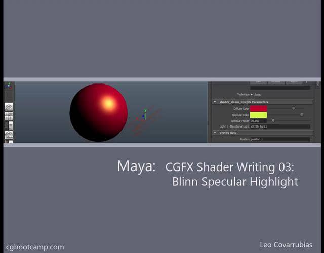 Maya CGFX Shader Writing 03 Blinn Specular Highlight on Vimeo
