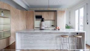 Sequence showing the modularity of the kitchen