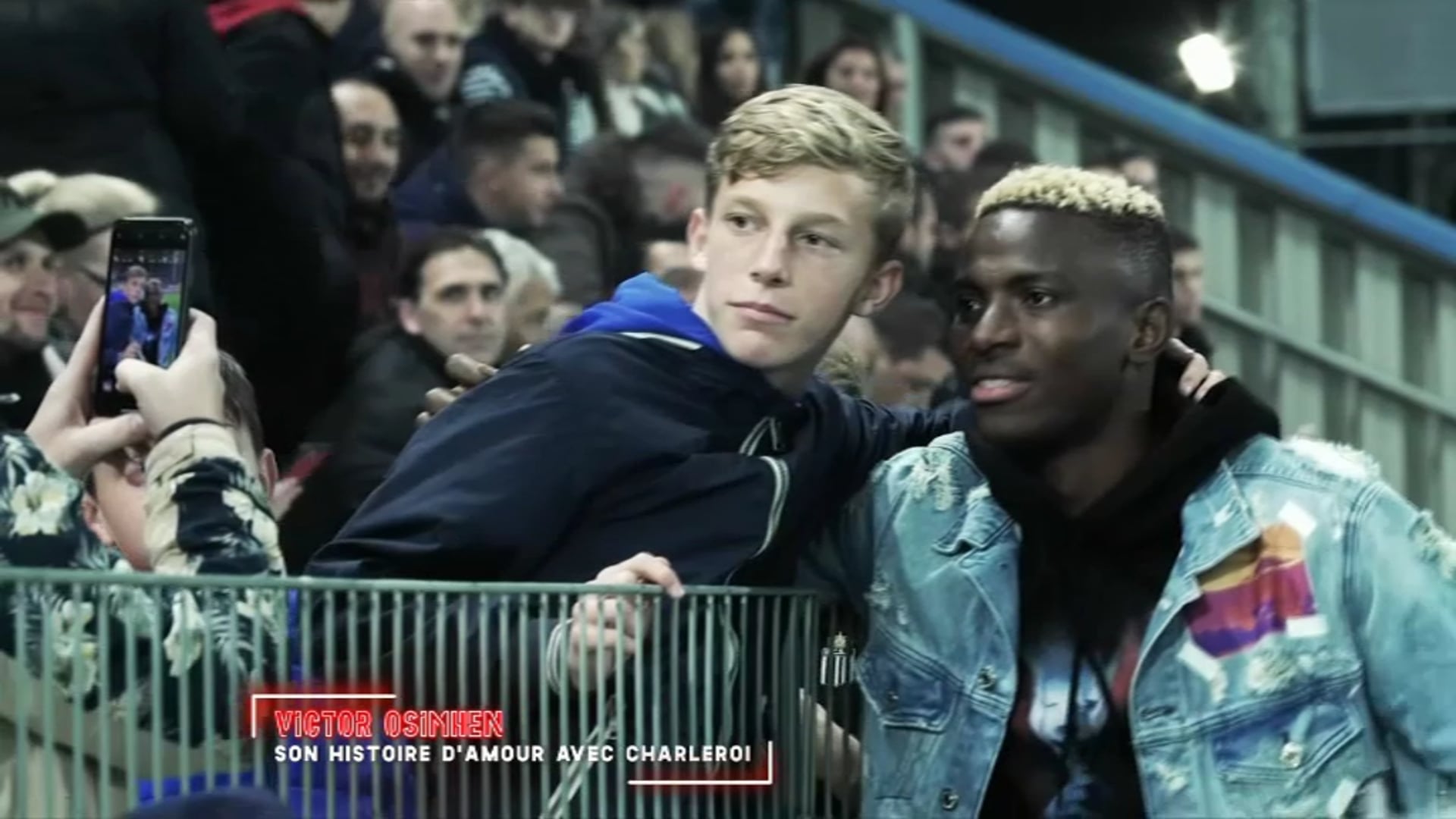 Tournage - retour Osimhen à Charleroi