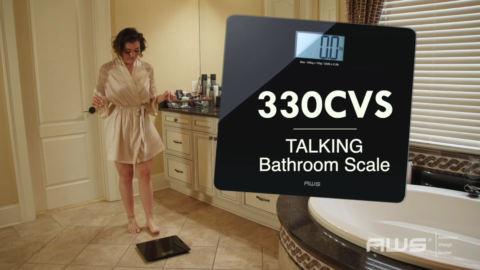 330CVS TALKING BATHROOM SCALE 330LBS - American Weigh Scales